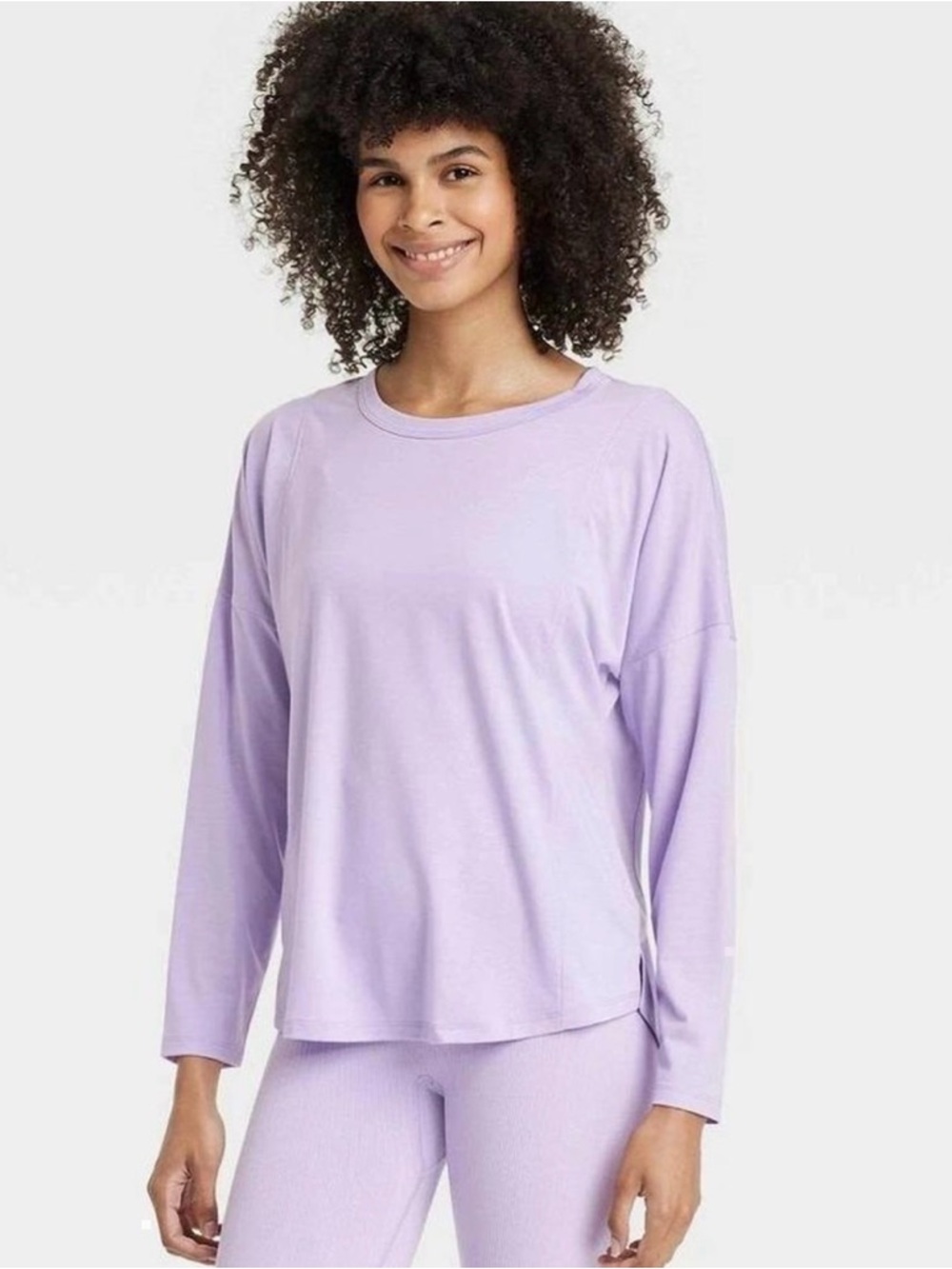 all in motion Lavender Long-Sleeve Crewneck Tee